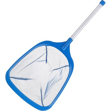 Swimming Pool Landing Net 62 cm Pool Bottom Net 15 cm with Stable Aluminium Pole for Cleaning Ponds, Spas, Water Park, Leaf and Debris, Blue (1/5)