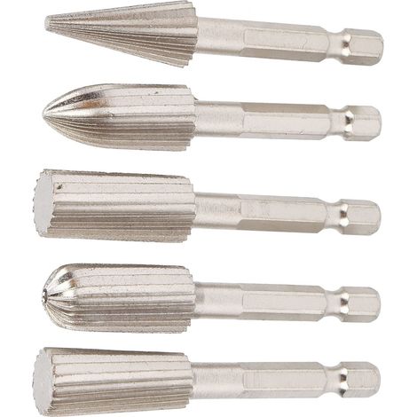 Set di 5 lime rotanti – 1/4" – gambo esagonale – smerigliatrice – punte abrasive – frese