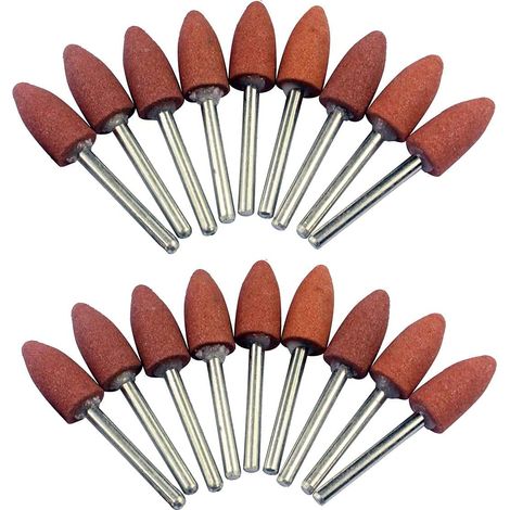 Tête de meulage à tige en 18 parties, outil de meulage en pierre abrasive en forme de balle, compatible avec les outils rotatifs Dremel