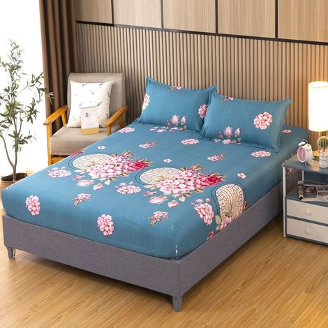 Housse de Matelas 150x200 cm, Drap-Housse en Jersey avec Élastique, Housse de Protection pour Matelas et Couette Fine, Couleur Unie (1/2)
