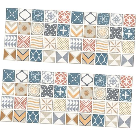 80pièces Autocollants Muraux Rétro Autocollants De Carrelage Auto-adhésifs Pour Cuisine Et Salle De Bain Décor Vintage Facile à Appliquer Retirer Pour Et Rénovation (1/5)