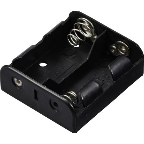 TRU COMPONENTS TC-13220492 Support de pile 2x LR14 (C) raccordement par empreinte pile 9V (L x l x H