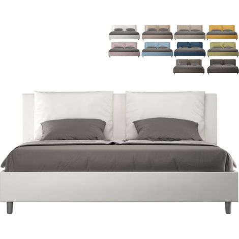 Letto Matrimoniale Rete Contenitore Design Moderno Antea 200x210 - Bianco (1/5)