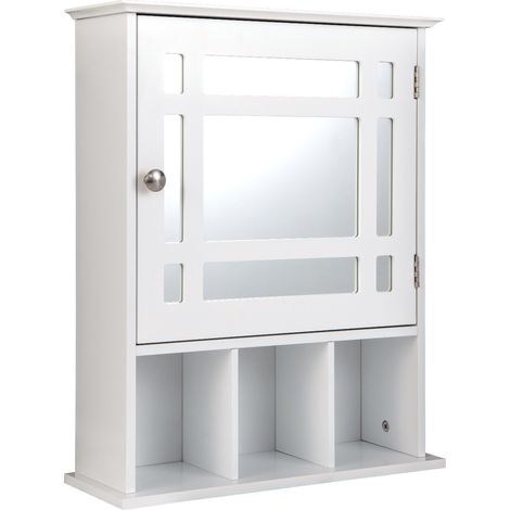3 compartiments et placard, armoire murale de salle de bain avec miroir, rangement gain de place (1/5)