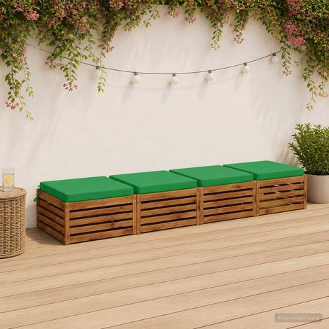 vidaXL 4-Piece Seat Cushions SOEST 4 pcs 100% Polyester Green (1/5)