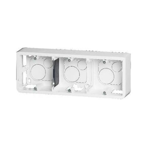 Caja de superficie rectangular “Mosaic” para seis u ocho o 3x2 módulos IP20/IK02 225x83x40mm fabricada en termoplástico color bl