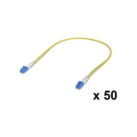 Ubiquiti UACC-OFC-S2-LULU-3M-50 Pack 50 cables de conexi&oacute n de fibra &oacute ptica LC UPC d&uacute plex OS2 para conexiones de hasta 100 G. Fibr