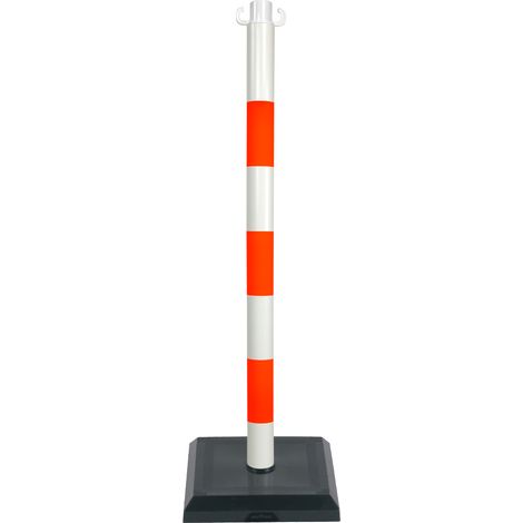 Poteau PVC Orange fluo/Blanc sur socle lesté 3kg - 2002776 (1/2)