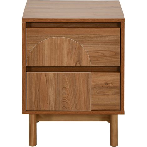 Table de chevet 2 tiroirs en bois - Bois foncé - Abby (1/5)
