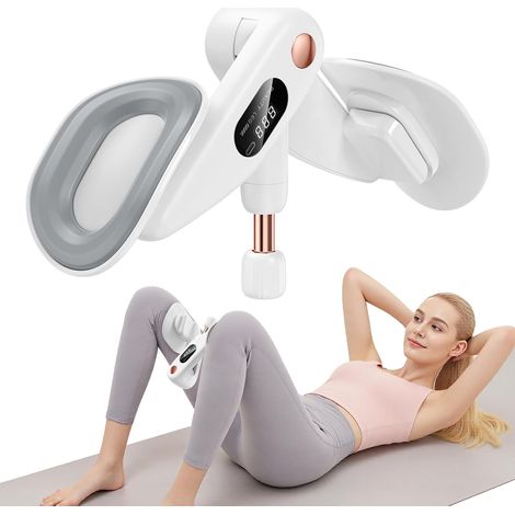 Appareil de musculation du plancher pelvien féminin - avec présentoir, conçu pour renforcer les muscles des hanches et des jambes (blanc) (1/4)
