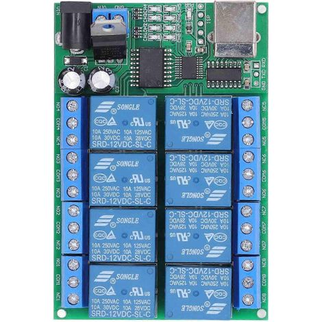 8-Kanal-Relaismodul DC12V UART-Seriell-Port-Schalter SPS-Motor-LED-Computer-Fernbedienung Multi Fun