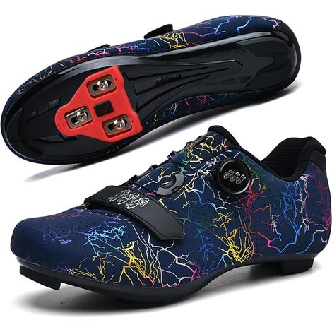 Men's and Women's Cycling Shoes, Road and Mountain Riding Shoes, Thunder Print, Unisex MTB SPD SPD-SL, Breathable, Hard Sole Bike Shoes (1/5)