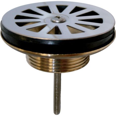 Bonde évier Ø60 à grille plate en laiton - Wirquin Pro (1/3)