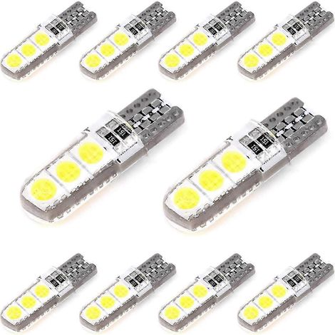 10 Stück 12V Weiße Silikongehäuse T10 194 W5W T10-5050-6SMD Canbus Kfz-LED-Signalleuchten W5W T10 194 168 W5W COB 4SMD LEDs() (1/4)