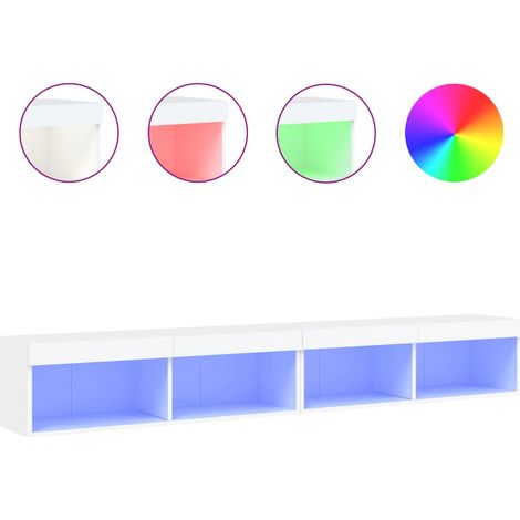 Maison Exclusive - Mobili Porta TV con Luci LED 2 pz Bianc100x30x30 cm