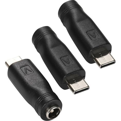 3 Pcs Adaptateur d'alimentation USB C vers DC, connecteur mâle Type C vers Femelle DC 5,5 x 2,1 mm, Prise Jack cylindrique pour appareils de Charge (1/5)