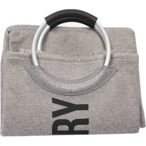 Panier à Linge Pliable Sac a Linge Pliage Grande Capacité Corbeilles à Linge 34x31x58cm avec deux poignées en aluminium Gris (1/4)