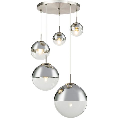 Globo - lámpara colgante - Varus - níquel - vidrio - Ø 65cm - E27
