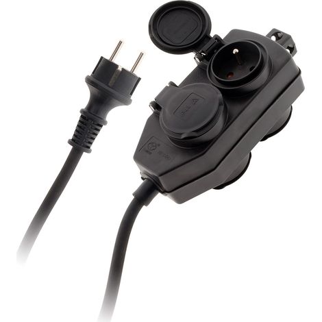Zenitech – Boîte de dérivation 4 prises IP44 5m – Câblé H07RN-F 3G1,5mm² – Sécurité enfant intégrée – Norme NF (1/5)