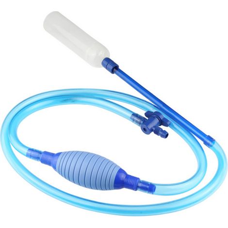 Dispositif d'aspiration universel pour tuyau d'eau, siphon de 2,5 m de long, pour le nettoyage du gravier et le changement d'eau des aquariums. (1/5)