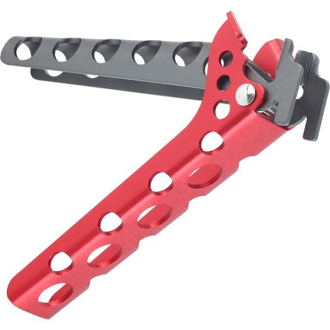Camping-Topfzubehör, Topfzange aus Aluminiumlegierung mit Anti-Verbrennungs- und Anti-Rutsch-Funktion, Camping-Topfzange, Bratpfannenzange, schwarz und rot. (1/5)
