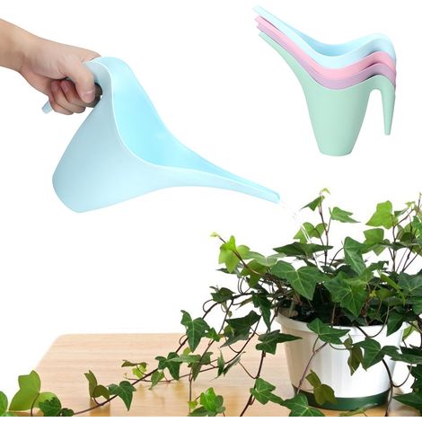 4er-Pack Kunststoff-Gießkannen mit langer Öffnung für Blumen, geeignet für Zimmer- und Gartenpflanzen (1/5)