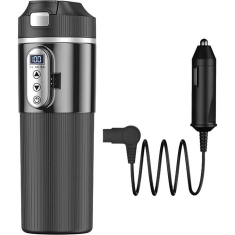1 Tasse de voyage électrique, chauffage 12V/24V, acier inoxydable 304, 500ml, pour voiture et camping (1/5)