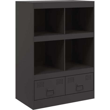 Credenza buffet cassettiera mobile contenitore organizer cucina soggiorno soggiorno alto 67 x 39 x 95 cm acciaio nero 020034954