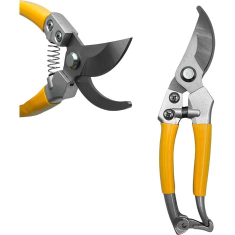 Forbici Potatura Professionali con Lame in Acciaio e Manici Ergonomici da 16 a 19 mm Ø 19mm Gialla