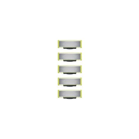 Applicable à OneBlade - Lames de rechange, pour rasoir/tondeuse électrique OneBlade, acier inoxydable robuste, taille, stylisation et rasage, lot de 5 (1/4)
