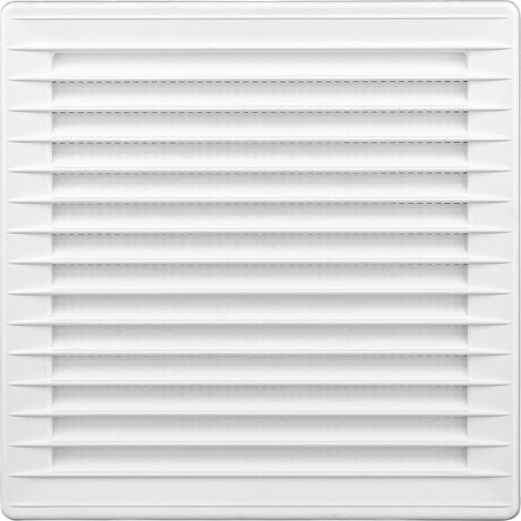 2 Griglia di aerazione quadrata incassata ø 100mm con zanzariera 170x170x10mm ABS bianco