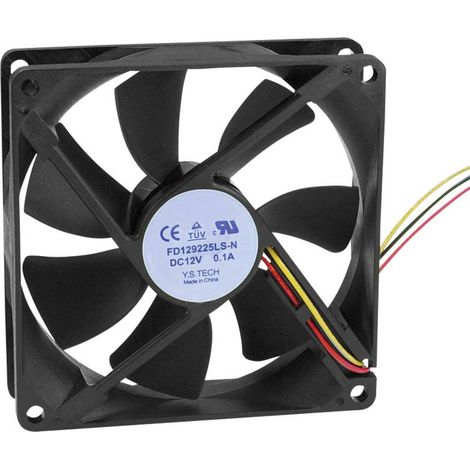 YS TECH FD129225LL-N(1A3K) Ventilateur axial 12 V/DC 64.74 m³/h (L x l x H) 92 x 92 x 25 mm