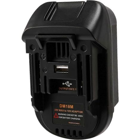 Adaptateur de chargeur Li-ion DM18M pour batteries 20 V vers 18 V, compatible avec les batteries Makita BL1830 et BL1850. WHBYV (1/4)