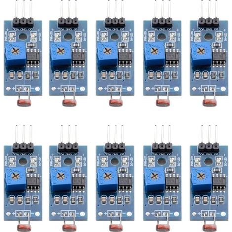 10 Modules Capteur Lumière, Sortie Numérique, Potentiomètre Réglable, Pour Arduino (1/5)