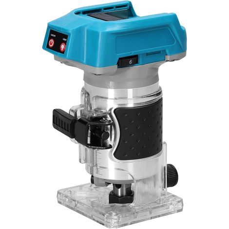 Affleureuse sans fil, 6 vitesses à vitesse variable, 600W 18000rpm, affleureuse électrique avec lumière LED, diamètre du mandrin 6.35mm, convient pour le travail du bois, gravure à la main (1/5)