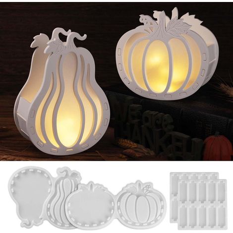 3D Kürbis Silikonform für Gips, Harz, Kerzen, Seife - Halloween & Herbst Deko