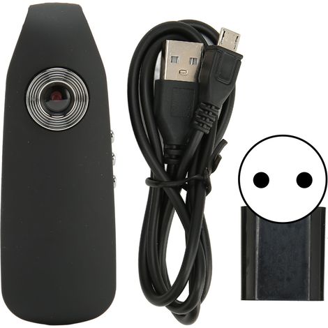 Filiyano-Mini caméra corporelle HD avec enregistrement en boucle, rechargeable et audio, idéale pour le vélo (prise UE 100-240 V). (1/5)