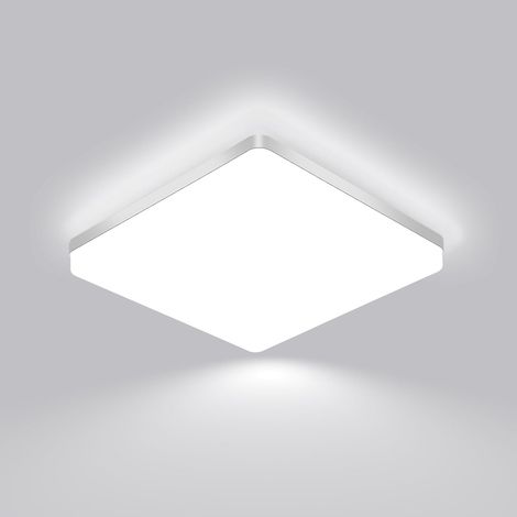 30x30 cm, 48W Blanc Froid 6500K, Plafonnier LED Plat Blanc, IP54 Étanche, Économie d'Énergie, Ultra-fin, pour Salle de Bain, Cuisine, Bureau, Couloir, Salon (1/5)
