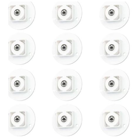 12 Pcs roulettes de Transfert Auto-Adhésives, roulettes à Billes de Transfert roulettes Plastique Solide Roulette de Rotation à 360 Degrés pour Support de Rangement Inférieur, Poubelle (45mm) (1/5)