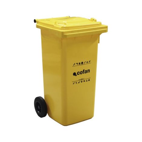 Contenedores 2 ruedas para Basura, 120 litros Amarillo
