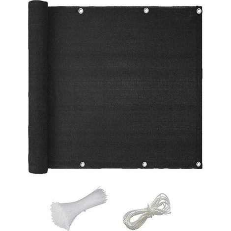Lona parasol con superficie de malla lisa y ojales de sujeción para terraza [Dimensiones: 3x3m / Color: Negro] (1/5)