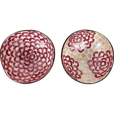 Signes Grimalt Cuenco Bol Decoracion  Cuenco 2U Bandejas Rojo 14x14x6cm 34355
