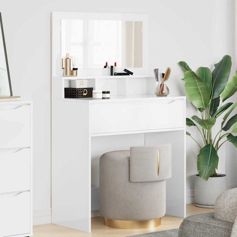 vidaXL Bedroom Dressing Tables High Gloss White 80 x 39.6 x 135 cm (1/5)