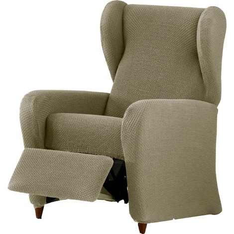 Housse de Fauteuil de Relaxation bi-élastique en 4 pièces, Respirante et Facile à Installer, Couleur Lin, Protection complète et Style tapissé