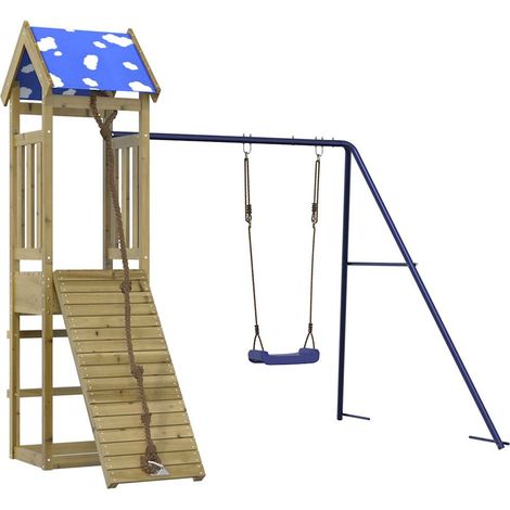 vidaXL Parque infantil de exterior madera de pino impregnada (1/5)