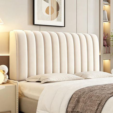 Funda elástica de terciopelo acolchada para cabecero de cama doble king size con respaldo acolchado antipolvo para dormitorio (color, 180 cm) (1/5)