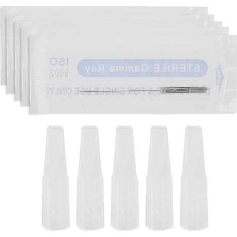 5 pièces Aiguilles à Tatouage Sourcil U9 Microblading Portable, Accessoires de Maquillage avec Capuchon de Protection (1/5)