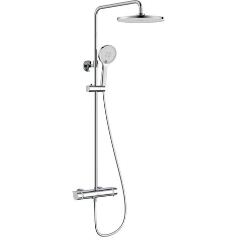 Columna Ducha Termostatico Evo Cromo, cartucho cerámico, material inoxidable AISI 304, grifería de baño moderna