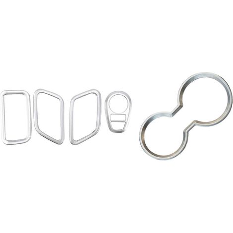1 jeu de moulures intérieures, cache-interrupteur de phares et 1 porte-gobelet chromé avant pour voiture (1/5)