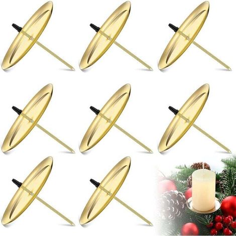 pieces 7.5 cm/ 2.95 inch metal plate candle holder Advent wreath candle holder Advent candle plate candle holder for Advent, Christmas, table decoration (gold) MUMU (1/4)